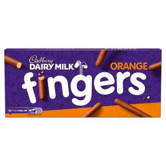 Cadbury Orange Fingers  HEAT SENSITIVE ITEM. PLEASE ADD ITEM 122942 TO THE ORDER TO TRY TO PROTECT CHOCOLATES FROM HEAT DAMAGE. 114g