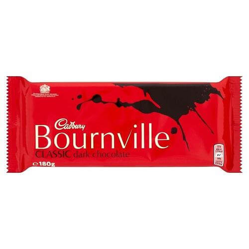 Cadbury Bournville Slab HEAT SENSITIVE ITEM. PLEASE ADD ITEM 122942 TO THE ORDER TO TRY TO PROTECT CHOCOLATES FROM HEAT DAMAGE. 180g