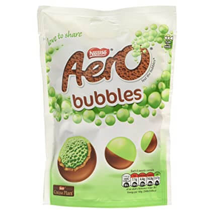 Nestle Aero Bubbles Peppermint Pouch  HEAT SENSITIVE ITEM. PLEASE ADD ITEM 122942 TO THE ORDER TO TRY TO PROTECT CHOCOLATES FROM HEAT DAMAGE. 92g