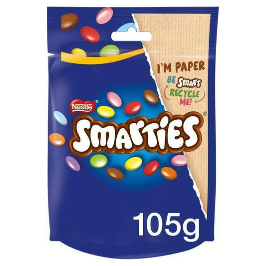 Nestle Smarties Bag  HEAT SENSITIVE ITEM. PLEASE ADD ITEM 122942 TO THE ORDER TO TRY TO PROTECT CHOCOLATES FROM HEAT DAMAGE. 105g