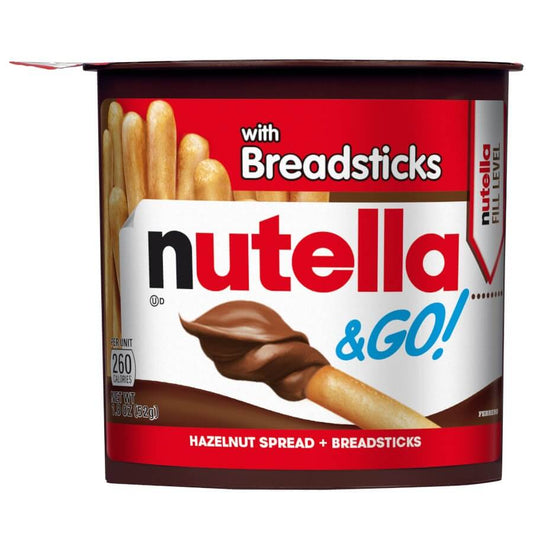 Ferrero Rocher Nutella and Go Breadsticks HEAT SENSITIVE ITEM. PLEASE ADD ITEM 122942 TO THE ORDER TO TRY TO PROTECT CHOCOLATES FROM HEAT DAMAGE 52g