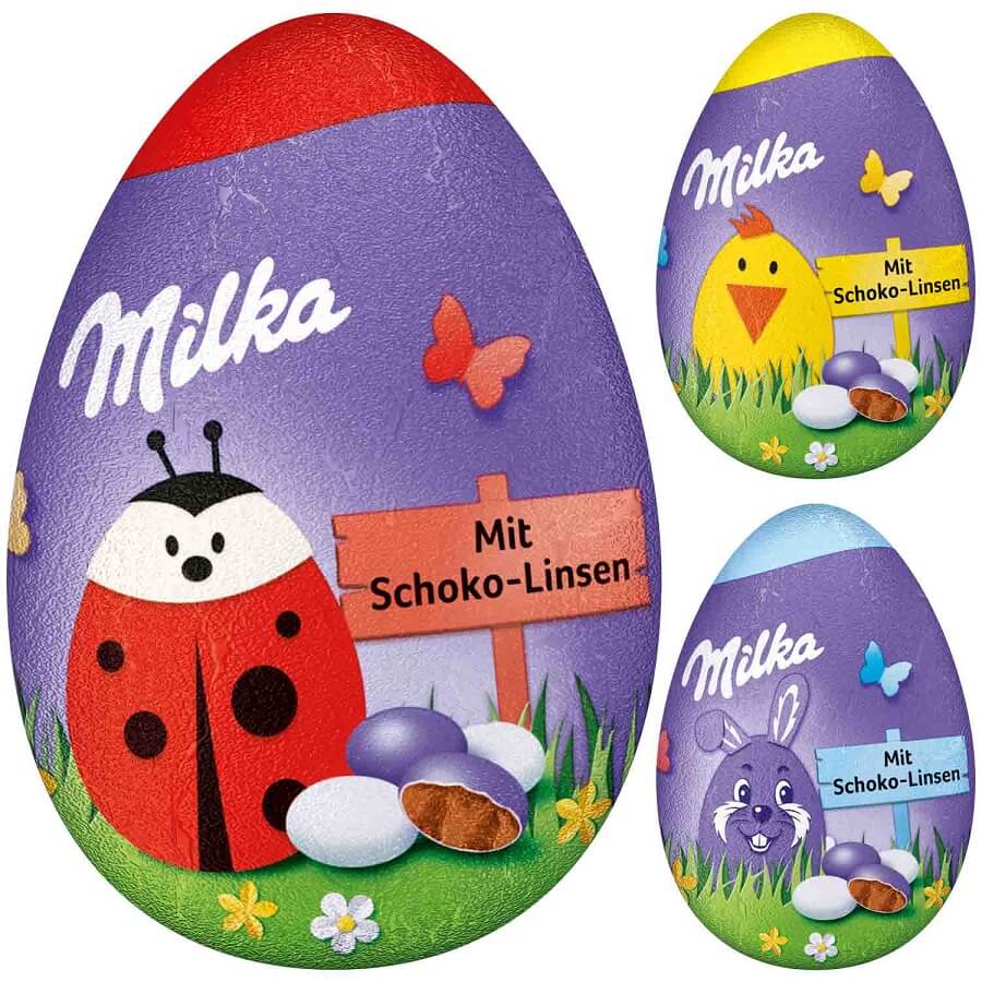 Milka Funny Easter Egg Filled Chocolate Lentils 50g