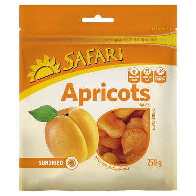 Safari Dried Fruit Apricots 250g