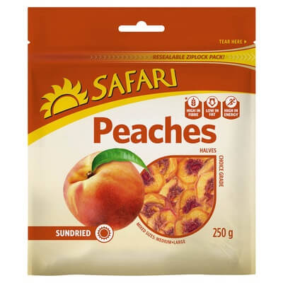 Safari Dried Fruit Cling Peaches 250g