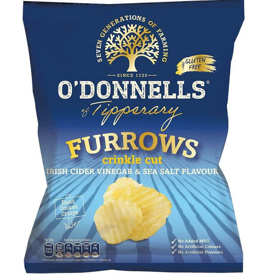 ODonnells Furrows Crinkle Salt and Vinegar 44g