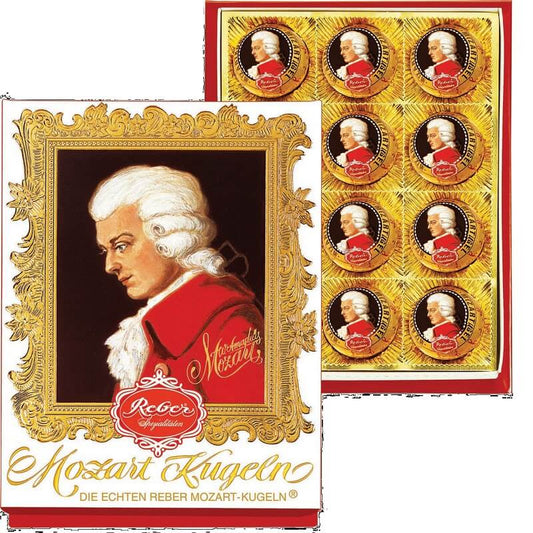 Reber Mozart Kugel Portrait Box 12ct Red Box 240g