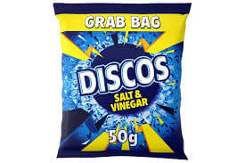 Walkers Discos Crisps Salt and Vinegar Flavor 50g