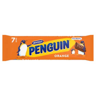 McVities Penguin Orange 7pk  HEAT SENSITIVE ITEM. PLEASE ADD ITEM 122942 TO THE ORDER TO TRY TO PROTECT CHOCOLATES FROM HEAT DAMAGE. 172g