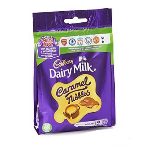 Cadbury Caramel Nibble Pouch  HEAT SENSITIVE ITEM. PLEASE ADD ITEM 122942 TO THE ORDER TO TRY TO PROTECT CHOCOLATES FROM HEAT DAMAGE. 100g