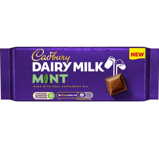 Cadbury Dairy Milk Mint (HEAT SENSITIVE ITEM - PLEASE ADD A THERMAL BOX TO YOUR ORDER TO PROTECT YOUR ITEMS 180g