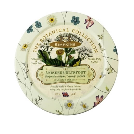 Simpkins Botanicals Anise Seed and Coltsfoot Drops Tin 150g