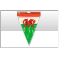 Bunting Welsh Dragon Pvc Flag 12ft Long 20g