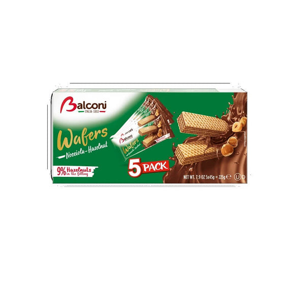 Balconi Hazelnut Wafers 5pk 225g