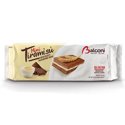 Balconi Minis Tiramisu Filling 10 Pieces HEAT SENSITIVE ITEM. PLEASE ADD ITEM 122942 TO THE ORDER TO TRY TO PROTECT CHOCOLATES FROM HEAT DAMAGE 300g