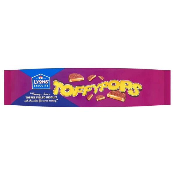 Lyons Toffypops Biscuits HEAT SENSITIVE ITEM. PLEASE ADD ITEM 122942 TO THE ORDER TO TRY TO PROTECT CHOCOLATES FROM HEAT DAMAGE 240g