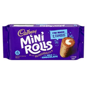 Cadbury Chocolate Mini Rolls Milk Chocolate HEAT SENSITIVE ITEM. PLEASE ADD ITEM 122942 TO THE ORDER TO TRY TO PROTECT CHOCOLATES FROM HEAT DAMAGE 130g