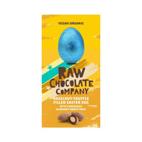 Raw Chocolate Company Organic and Vegan Hazelnut Truffle Filled Egg with Chocolate Almonds 75g