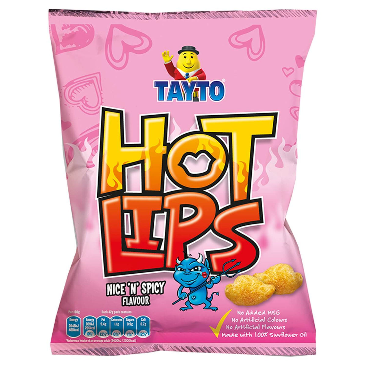 Tayto Hotlips Maize Snack 40g