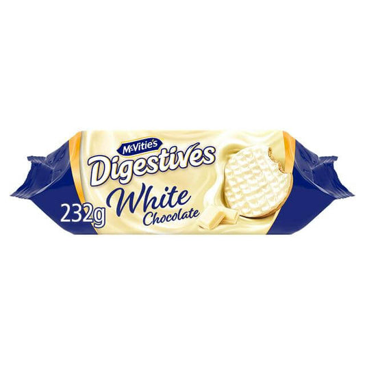 McVities Digestives White Chocolate  HEAT SENSITIVE ITEM. PLEASE ADD ITEM 122942 TO THE ORDER TO TRY TO PROTECT CHOCOLATES FROM HEAT DAMAGE. 232g