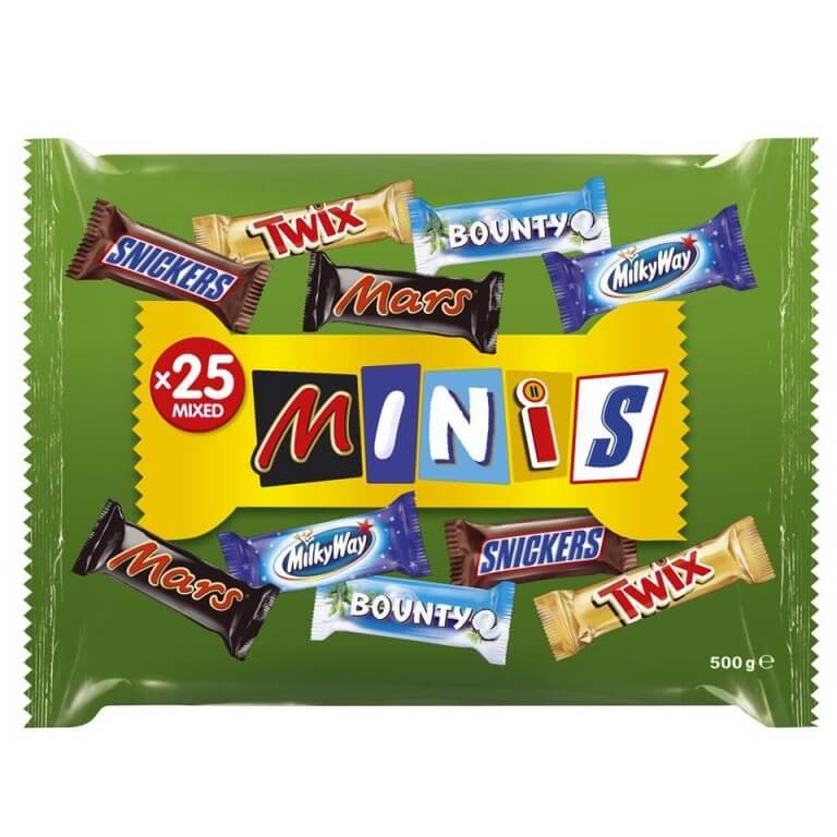 Mars Mixed Mini Chocolate Variety Bag  HEAT SENSITIVE ITEM. PLEASE ADD ITEM 122942 TO THE ORDER TO TRY TO PROTECT CHOCOLATES FROM HEAT DAMAGE. 500g