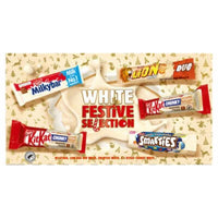 Nestle White Festive Selection Box Includes Milkybar, Kit Kat Chunky, Lion and Smarties All White Chocolate 190g