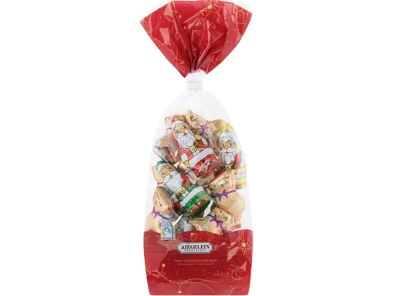 Riegelein Santa and Reindeer Foiled Figures In Bag 132g