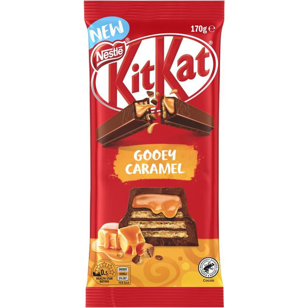 Nestle Kit Kat Gooey Caramel Slab  HEAT SENSITIVE ITEM. PLEASE ADD ITEM 122942 TO THE ORDER TO TRY TO PROTECT CHOCOLATES FROM HEAT DAMAGE. 170g