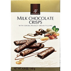 Tago Milk Chocolate Crisps Cocoa with Peanut Cream Filling  HEAT SENSITIVE ITEM. PLEASE ADD ITEM 122942 TO THE ORDER TO TRY TO PROTECT CHOCOLATES FROM HEAT DAMAGE. 140g
