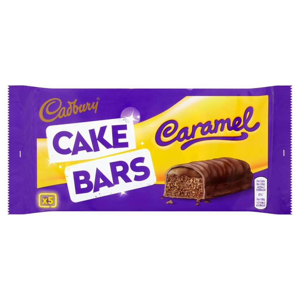 Cadbury Cake Caramel Bars HEAT SENSITIVE ITEM. PLEASE ADD ITEM 122942 TO THE ORDER TO TRY TO PROTECT CHOCOLATES FROM HEAT DAMAGE 135g