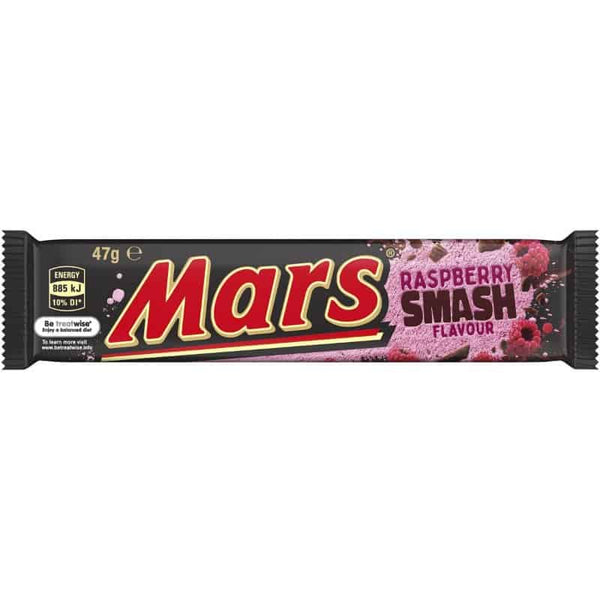 Mars Bar Raspberry Smash Flavour Bar  HEAT SENSITIVE ITEM. PLEASE ADD ITEM 122942 TO THE ORDER TO TRY TO PROTECT CHOCOLATES FROM HEAT DAMAGE. 47g