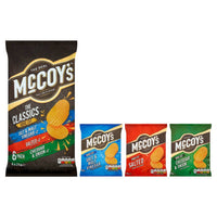 McCoys Classic Variety Multipack Salt and Malt Vinegar Salted and Cheddar Onion 6Pk (6X25g) 150g