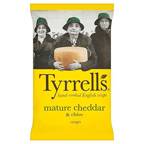 Tyrrells Mature Cheddar Cheese and Chive Potato Crisps 150g
