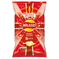 Walkers Crisps Ready Salted 6 Pack (6X25g) 150g