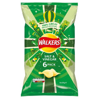 Walkers Crisps Salt and Vinegar 6Pk(6X25g) 150g