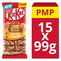 Nestle Kit Kat Salted Caramel Sharing Block HEAT SENSITIVE ITEM. PLEASE ADD ITEM 122942 TO THE ORDER TO TRY TO PROTECT CHOCOLATES FROM HEAT DAMAGE 99g