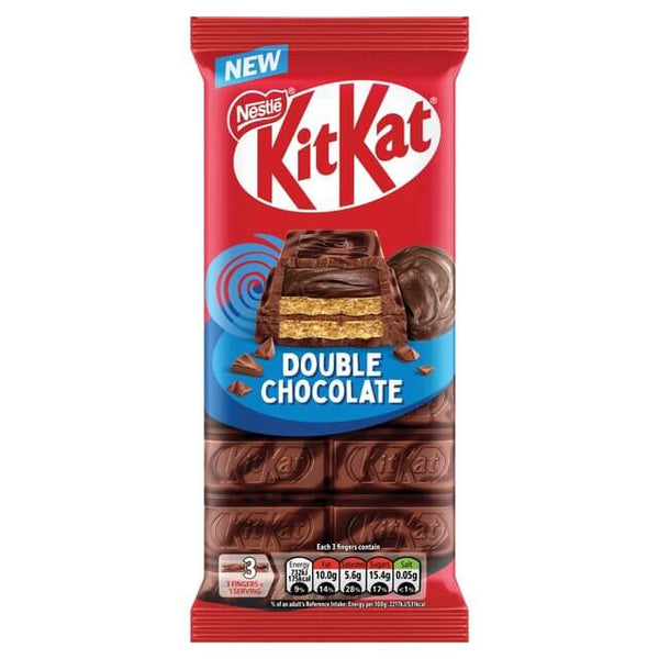 Nestle Kit Kat Double Chocolate Sharing Block HEAT SENSITIVE ITEM. PLEASE ADD ITEM 122942 TO THE ORDER TO TRY TO PROTECT CHOCOLATES FROM HEAT DAMAGE 99g