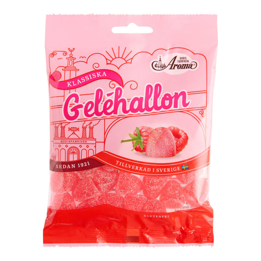 Aroma Raspberry Gummies Sugar Coated Gelehallon 125g