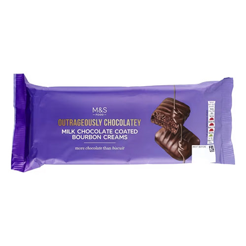 Marks and Spencer Outrageously Chocolatey Milk Chocolate Coated Bourbon Creams 191g