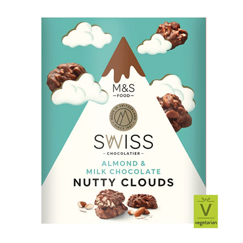 Marks and Spencer Swiss Chocolatier Almond And Milk Chocolate Nutty Clouds 140g