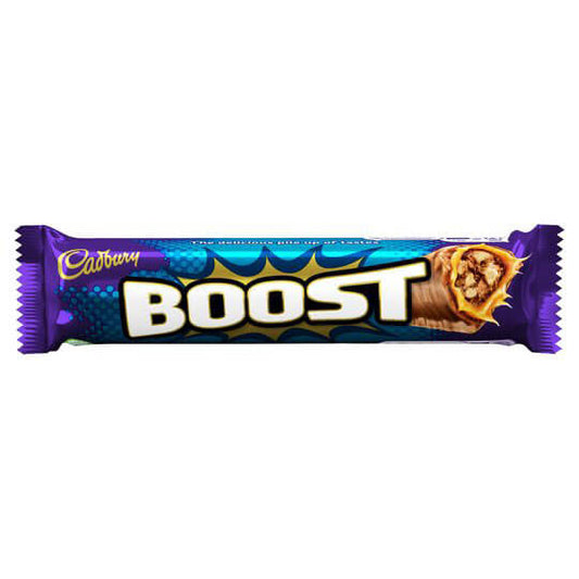 Cadbury Boost Bar HEAT SENSITIVE ITEM. PLEASE ADD ITEM 122942 TO THE ORDER TO TRY TO PROTECT CHOCOLATES FROM HEAT DAMAGE 48.5g