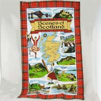 British Brands Tea Towel Tartan Scenes of Scotland 70g
