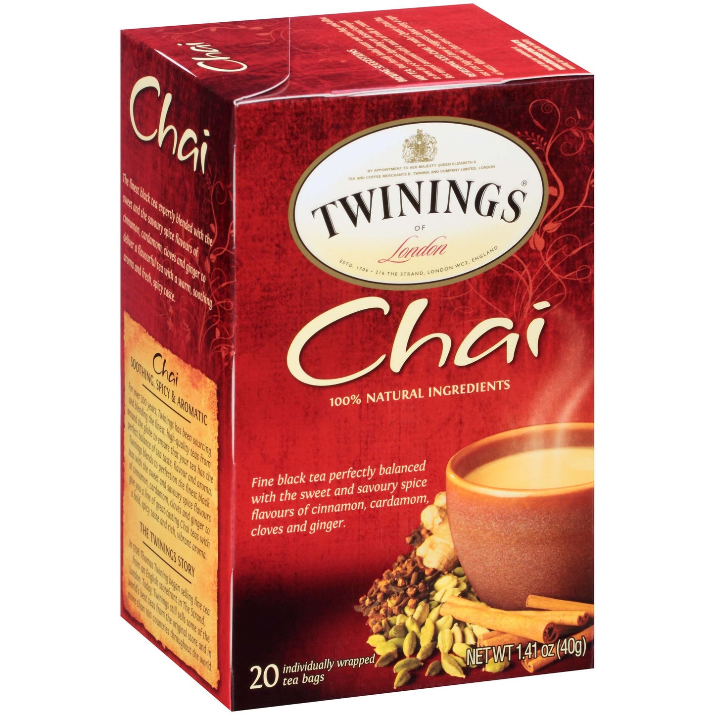 Twinings of London Chai Tea Decaffeinated (20 Tea Bags) 40g