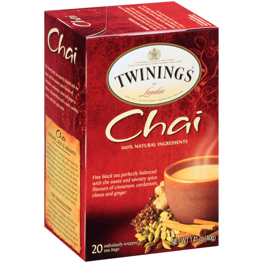 Twinings of London Chai Tea Decaffeinated (20 Tea Bags) 40g