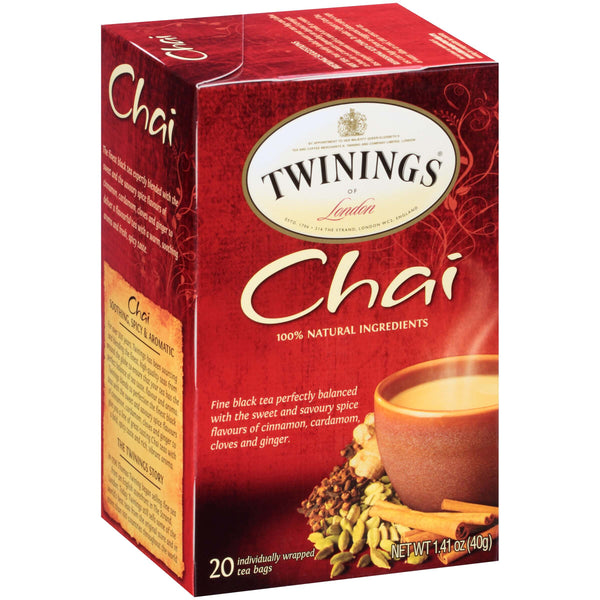 Twinings of London Chai Tea Decaffeinated (Pack of 20 Tea Bags) 40g