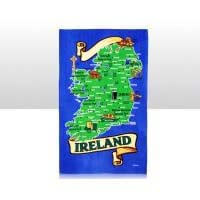 British Brands Tea Towel Green and Blue Ireland Map 100% Cotton 70g