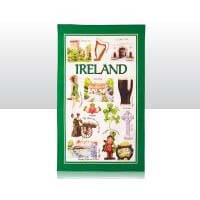 British Brands Tea Towel Green Iconic Ireland Map 100% Cotton 70g