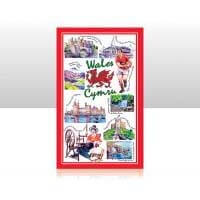 British Brands Tea Towel Red Iconic Wales 100% Cotton 70g