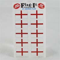 British Brands Stickers England St. Georges Cross Flag (10 Stickers Per Sheet) 1.5" X 1" 10g