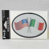 British Brands Decal USA and Irish Flags Oval Shape Reflective and Waterproof 10g