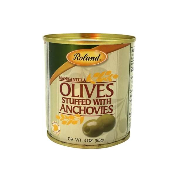 Roland Manzanilla Olives Stuffed with Anchovies 85g